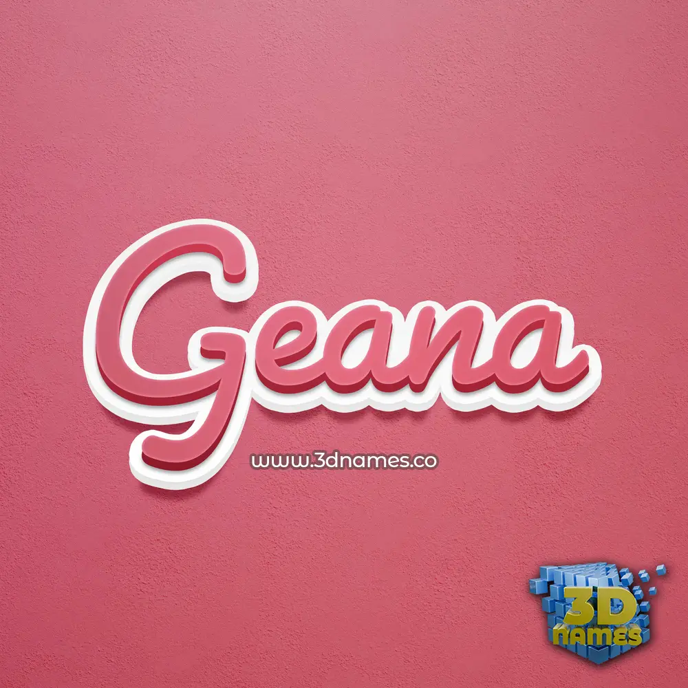 geana in Red Scribble style - 3D name wallpaper