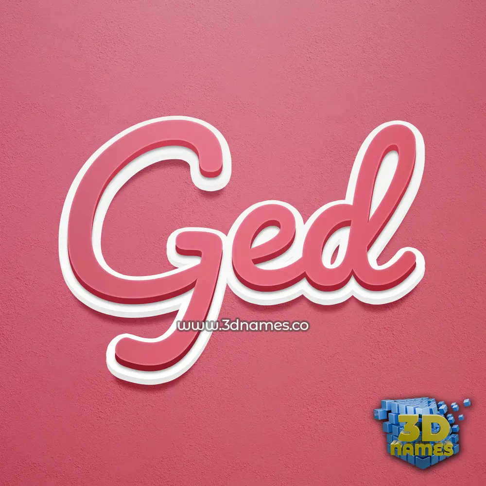ged in Red Scribble style - 3D name wallpaper