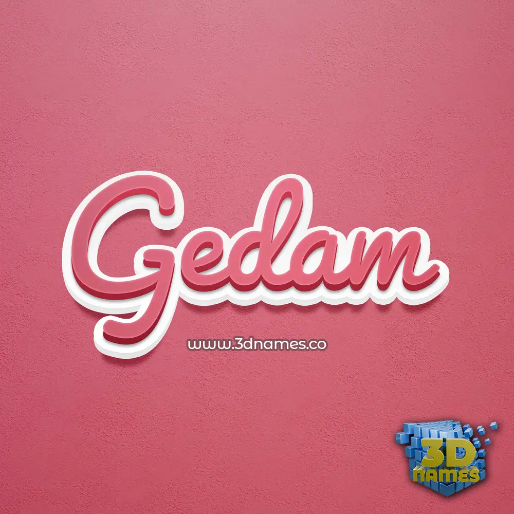 gedam in Red Scribble style - 3D name wallpaper