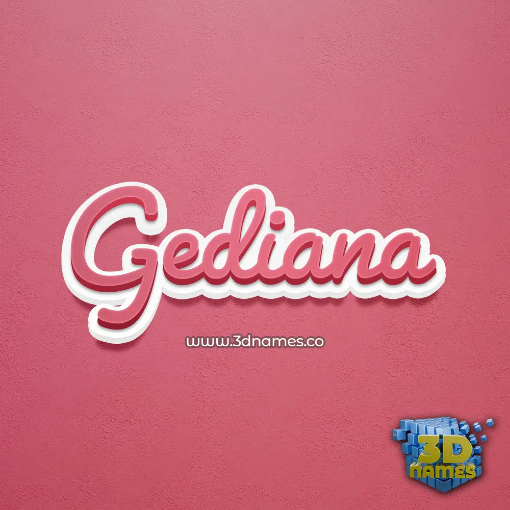 gediana in Red Scribble style - 3D name wallpaper