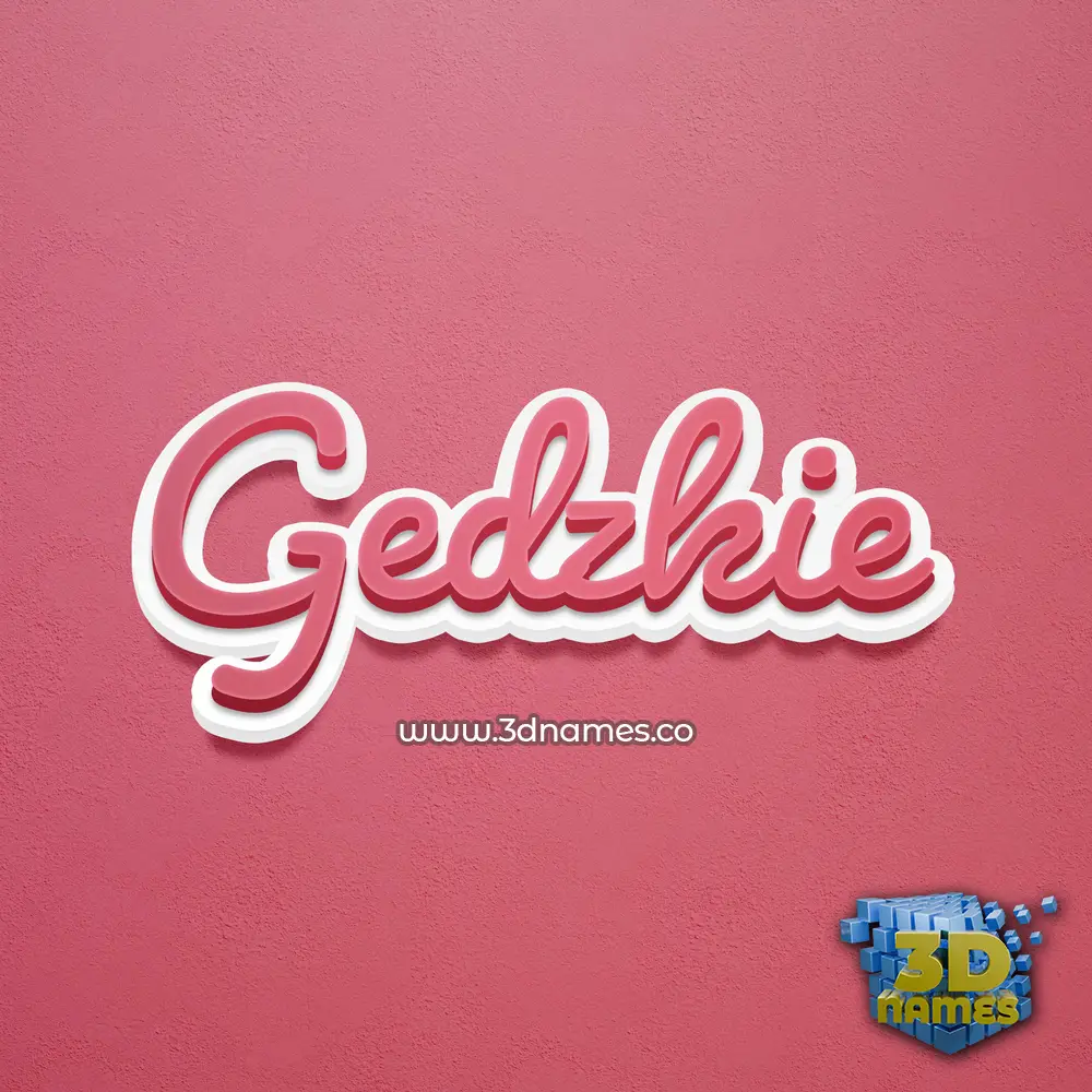 gedzkie in Red Scribble style - 3D name wallpaper