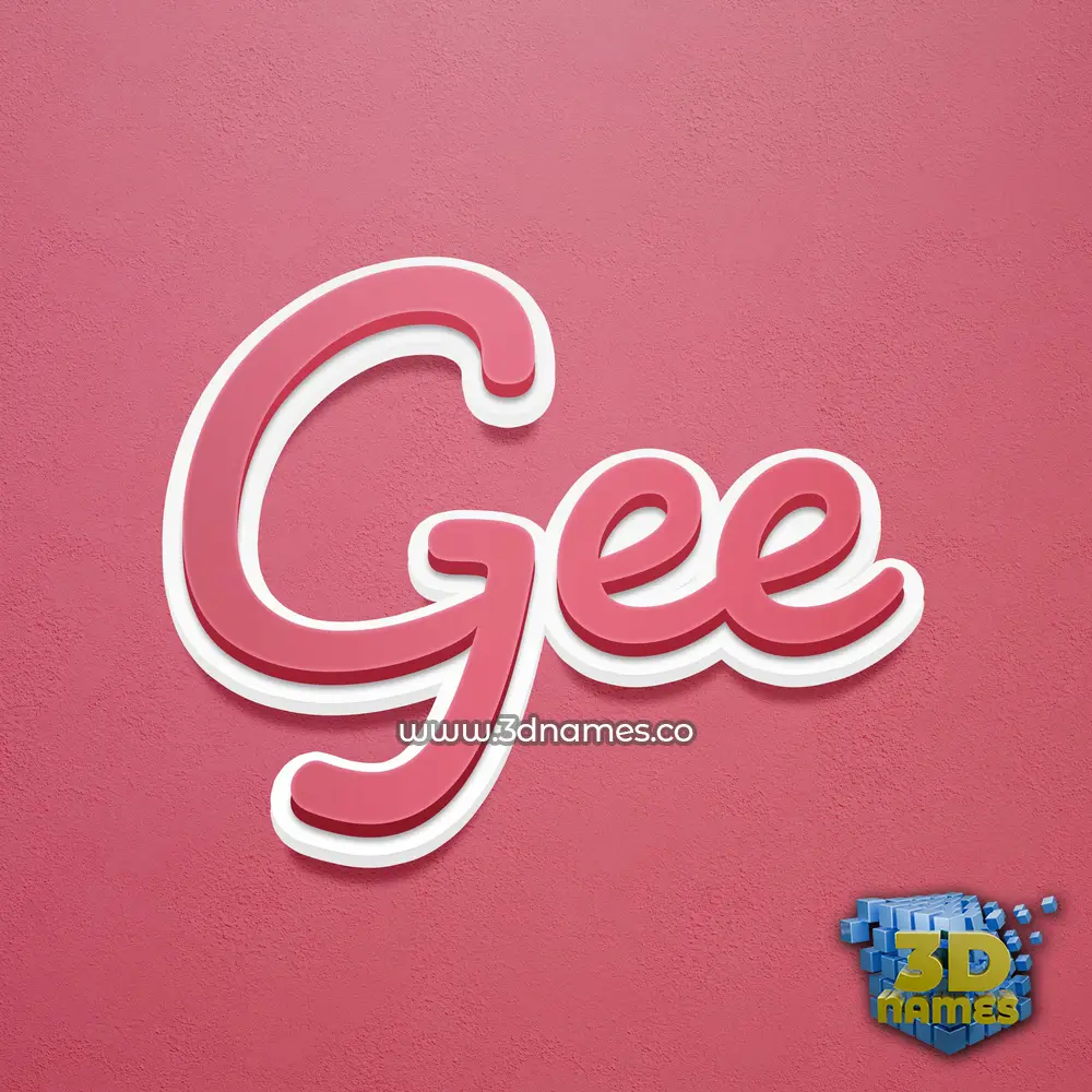 gee in Red Scribble style - 3D name wallpaper