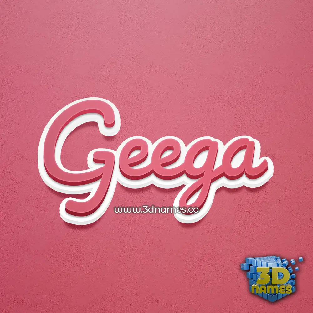 geega in Red Scribble style - 3D name wallpaper
