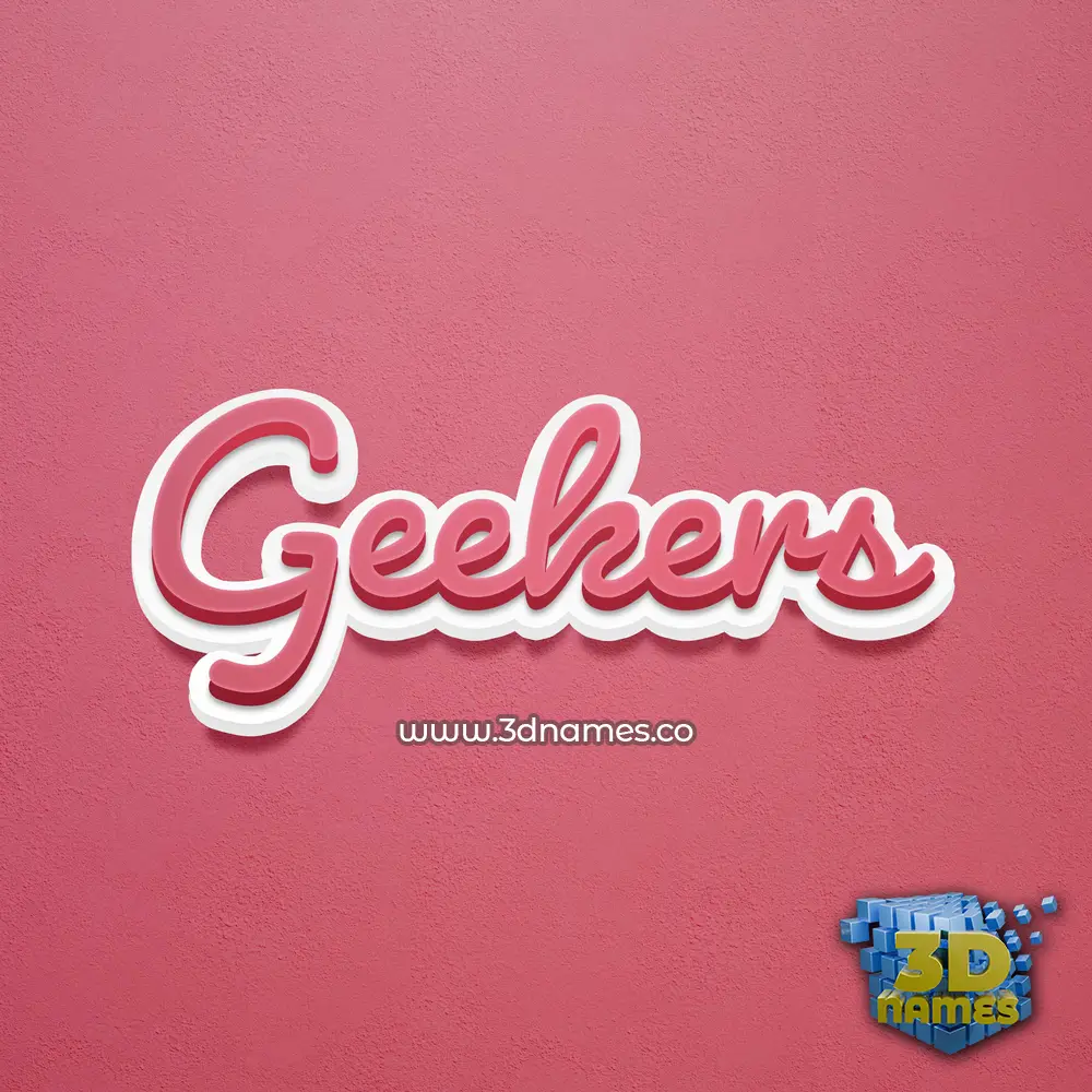 geekers in Red Scribble style - 3D name wallpaper