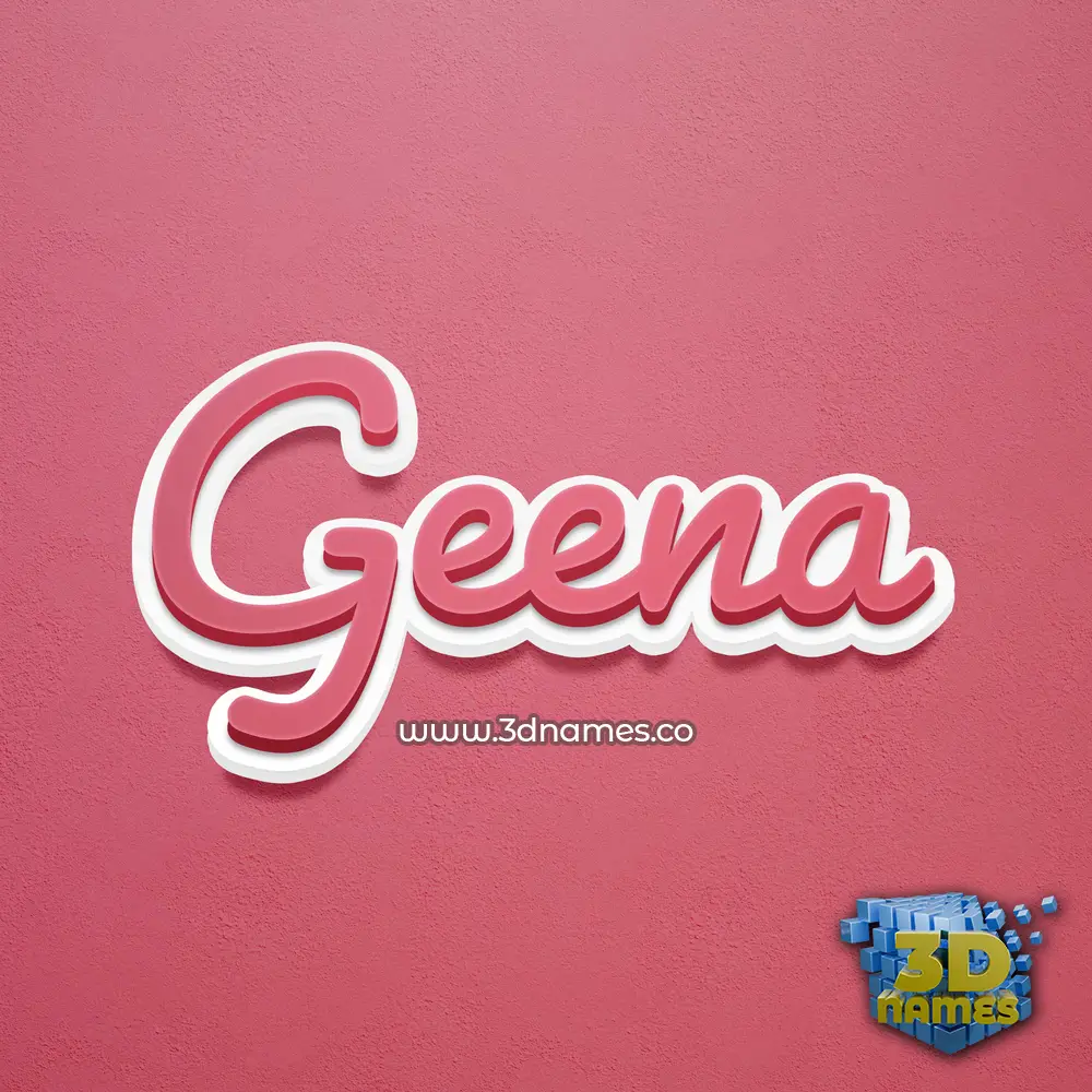 geena in Red Scribble style - 3D name wallpaper