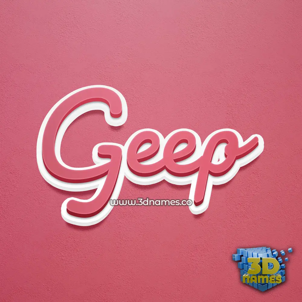 geep in Red Scribble style - 3D name wallpaper
