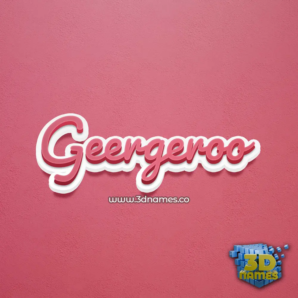 geergeroo in Red Scribble style - 3D name wallpaper