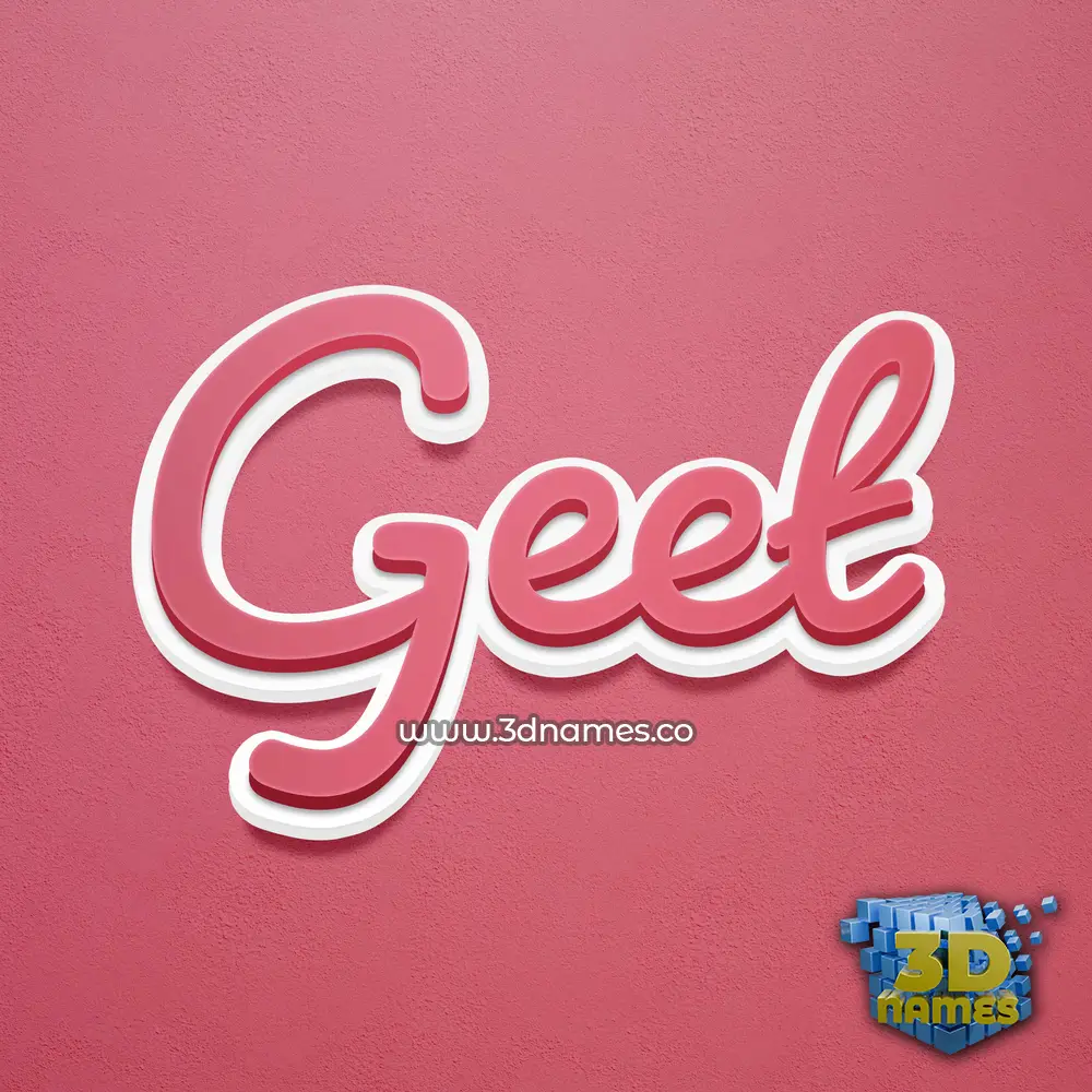 geet in Red Scribble style - 3D name wallpaper