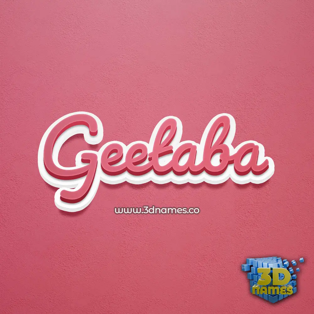 geetaba in Red Scribble style - 3D name wallpaper