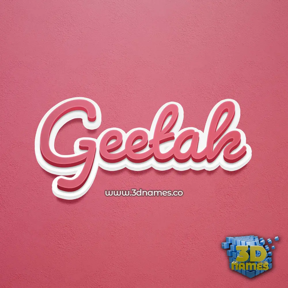 geetak in Red Scribble style - 3D name wallpaper