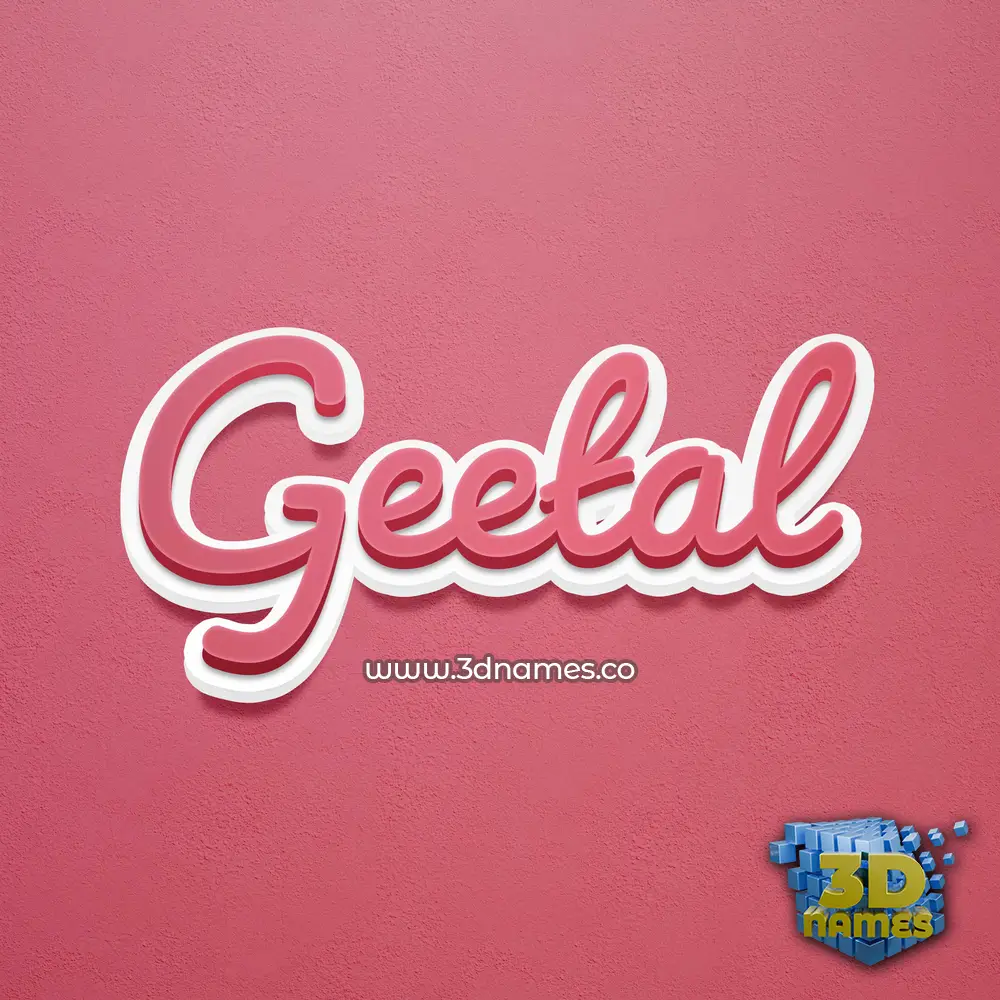 geetal in Red Scribble style - 3D name wallpaper