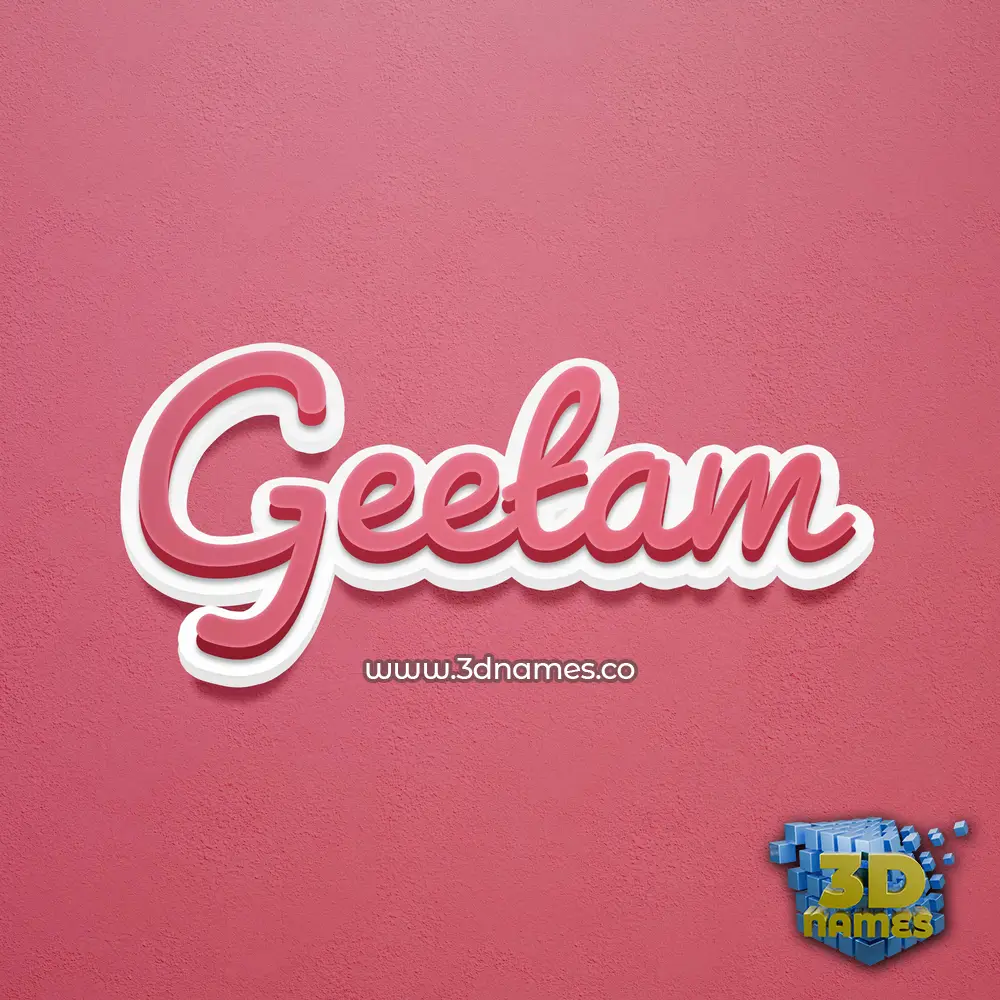 geetam in Red Scribble style - 3D name wallpaper