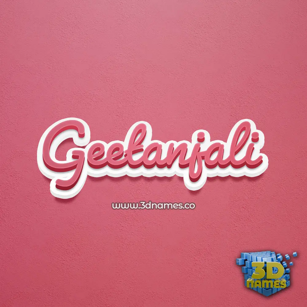 geetanjali in Red Scribble style - 3D name wallpaper