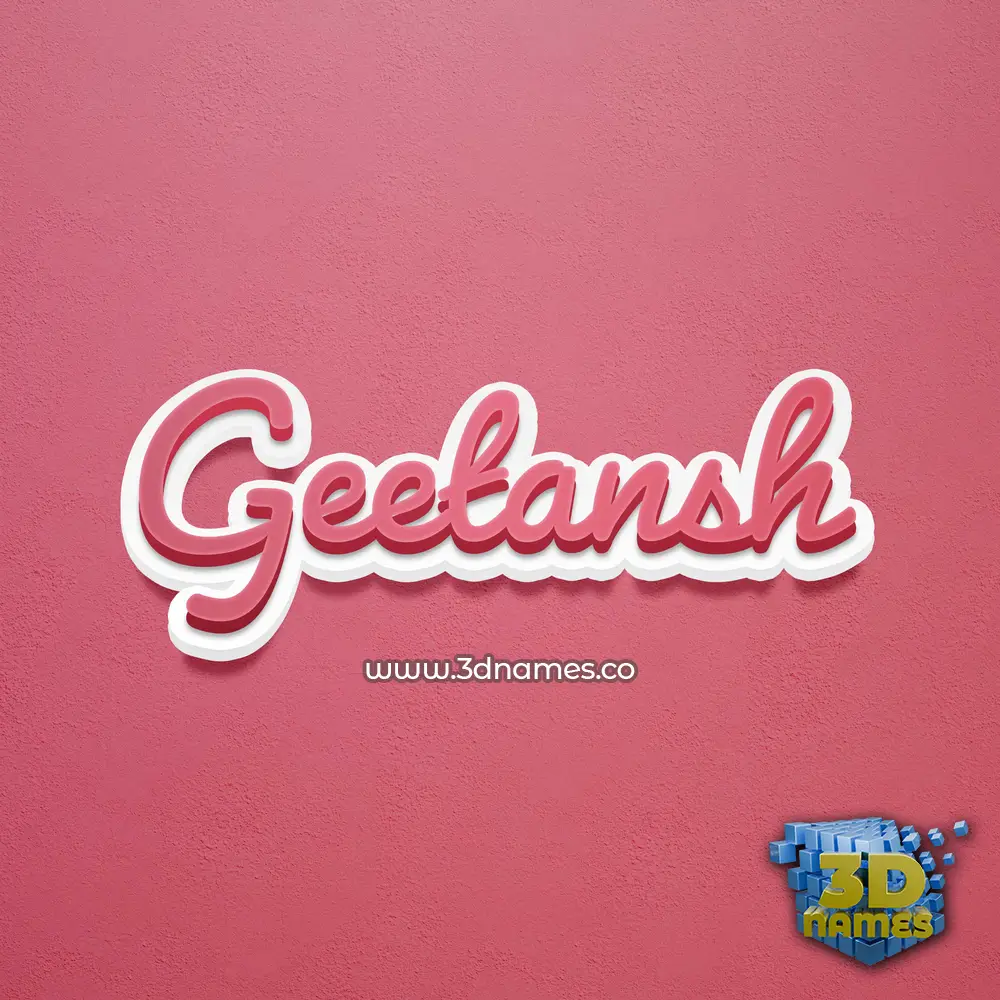 geetansh in Red Scribble style - 3D name wallpaper