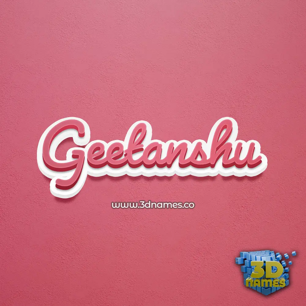 geetanshu in Red Scribble style - 3D name wallpaper