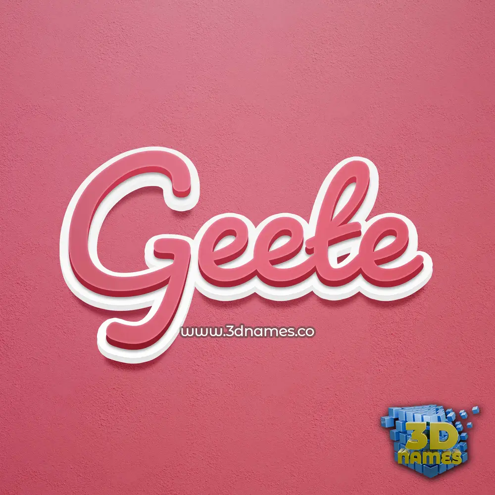 geete in Red Scribble style - 3D name wallpaper