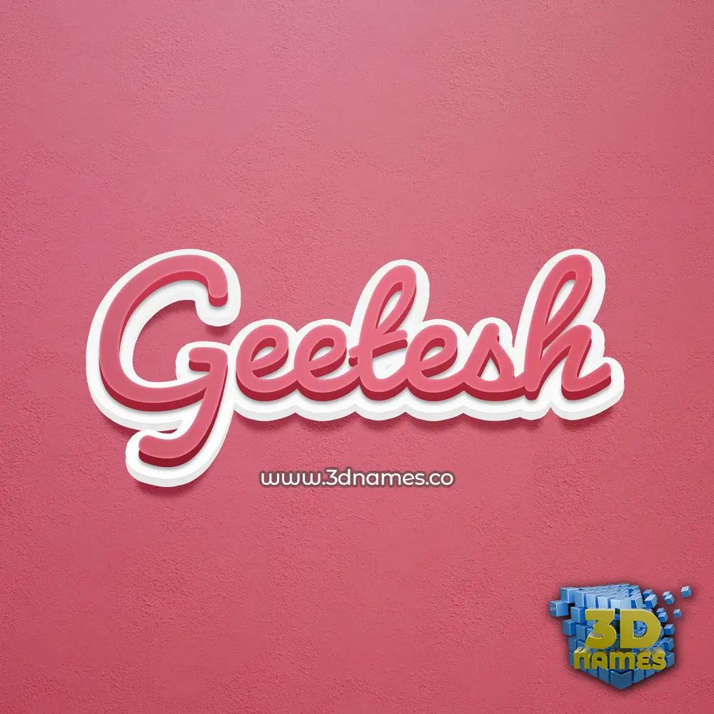 geetesh in Red Scribble style - 3D name wallpaper