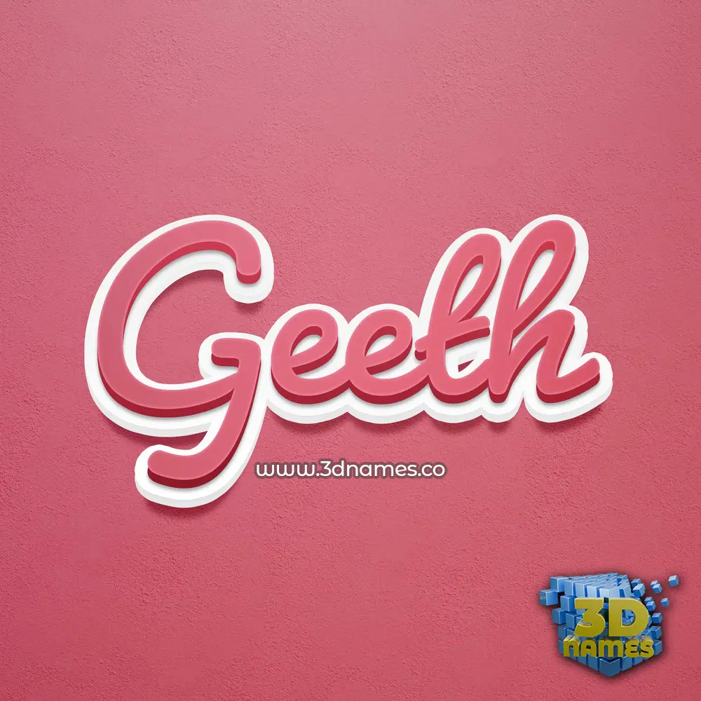 geeth in Red Scribble style - 3D name wallpaper