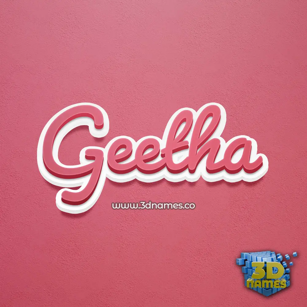 geetha in Red Scribble style - 3D name wallpaper
