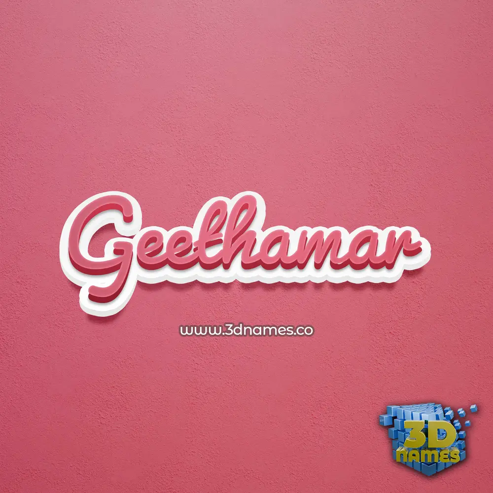 geethamar in Red Scribble style - 3D name wallpaper