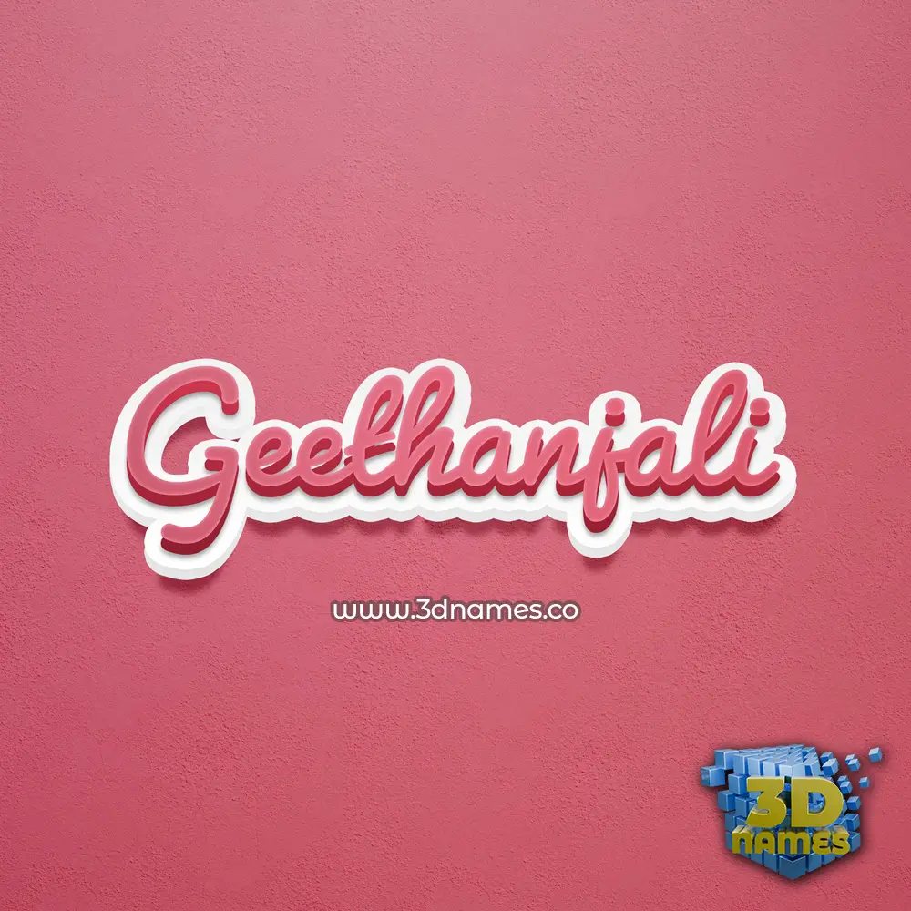geethanjali in Red Scribble style - 3D name wallpaper