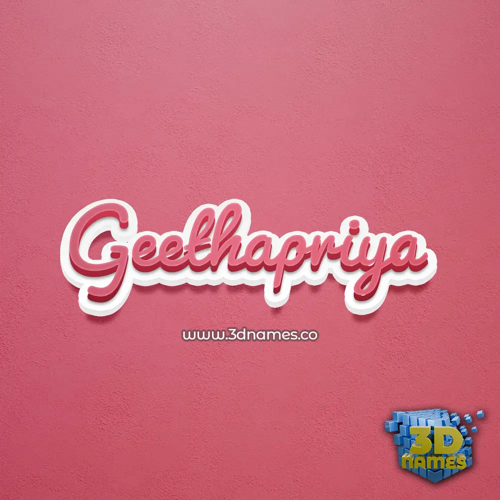 geethapriya in Red Scribble style - 3D name wallpaper