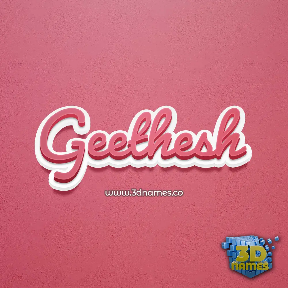 geethesh in Red Scribble style - 3D name wallpaper
