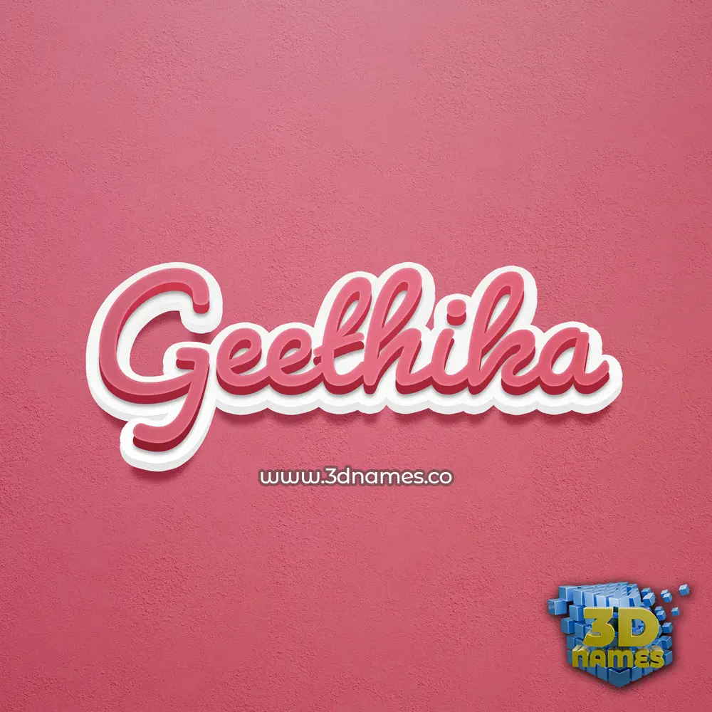 geethika in Red Scribble style - 3D name wallpaper