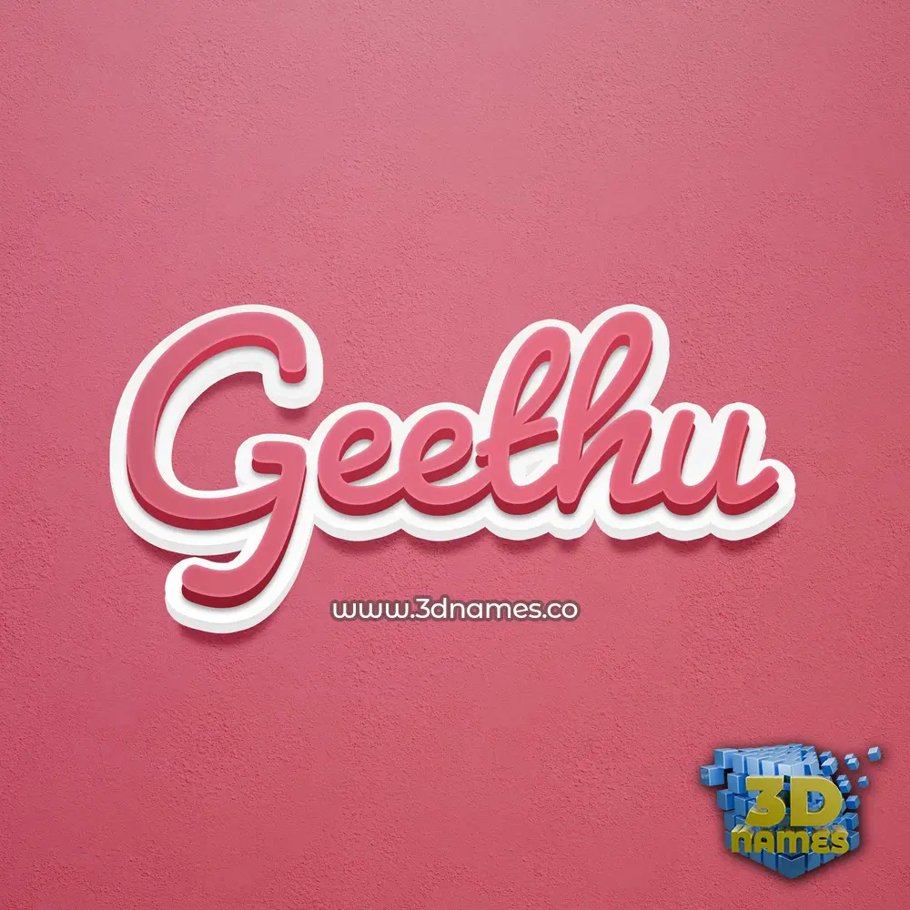 geethu in Red Scribble style - 3D name wallpaper