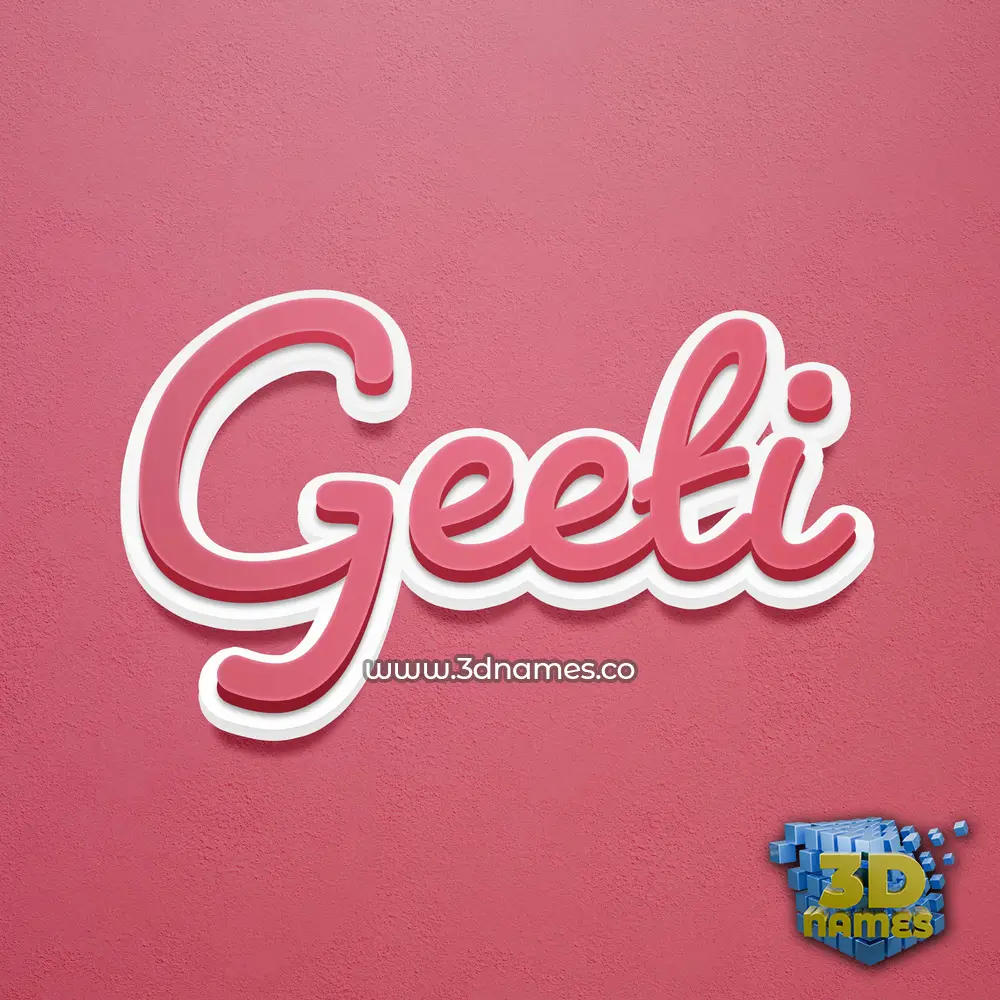 geeti in Red Scribble style - 3D name wallpaper