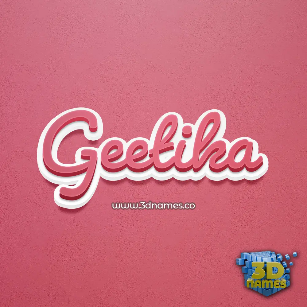 geetika in Red Scribble style - 3D name wallpaper