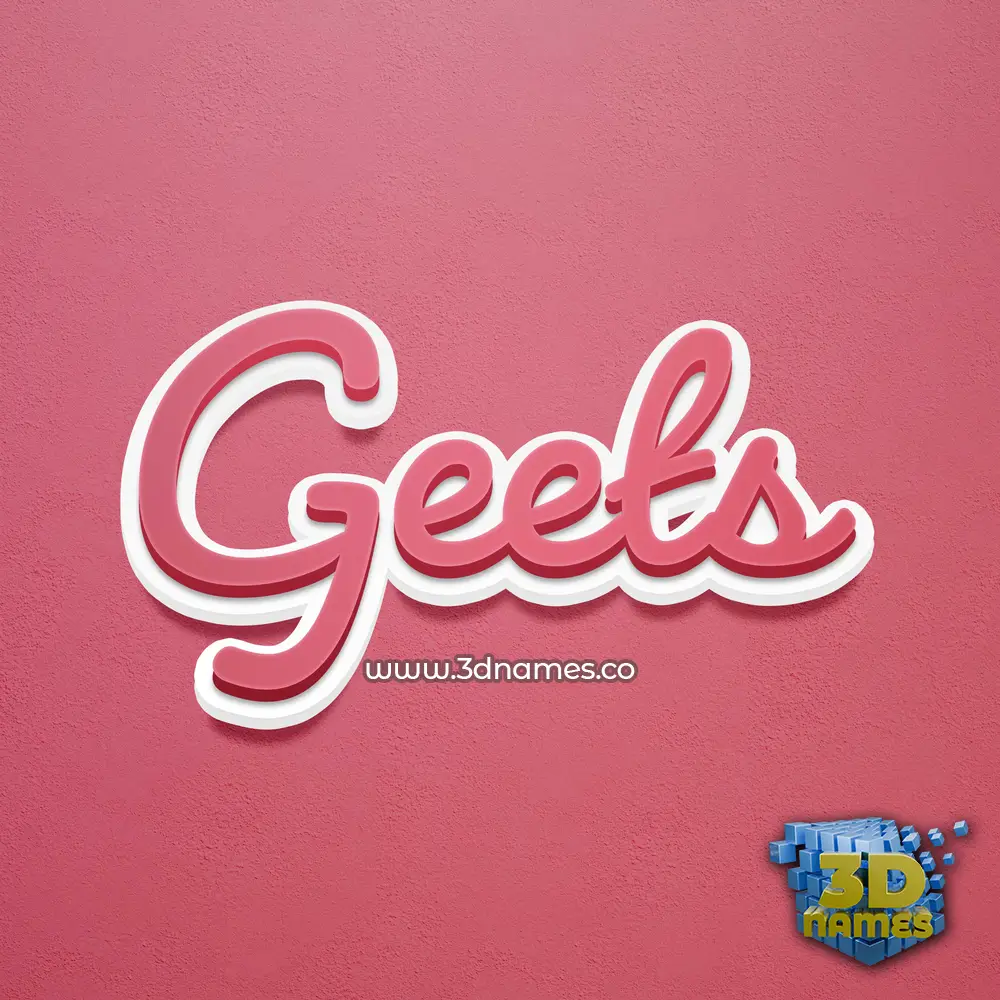 geets in Red Scribble style - 3D name wallpaper