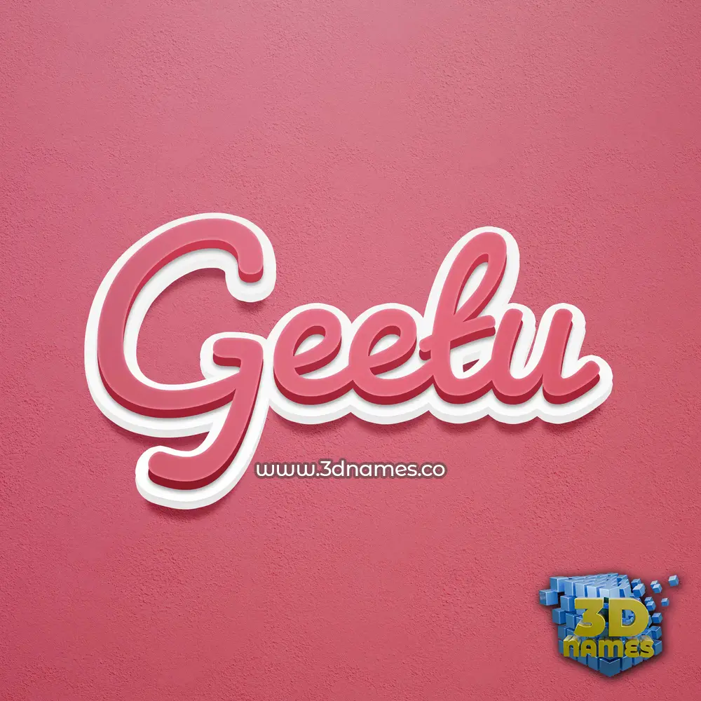 geetu in Red Scribble style - 3D name wallpaper