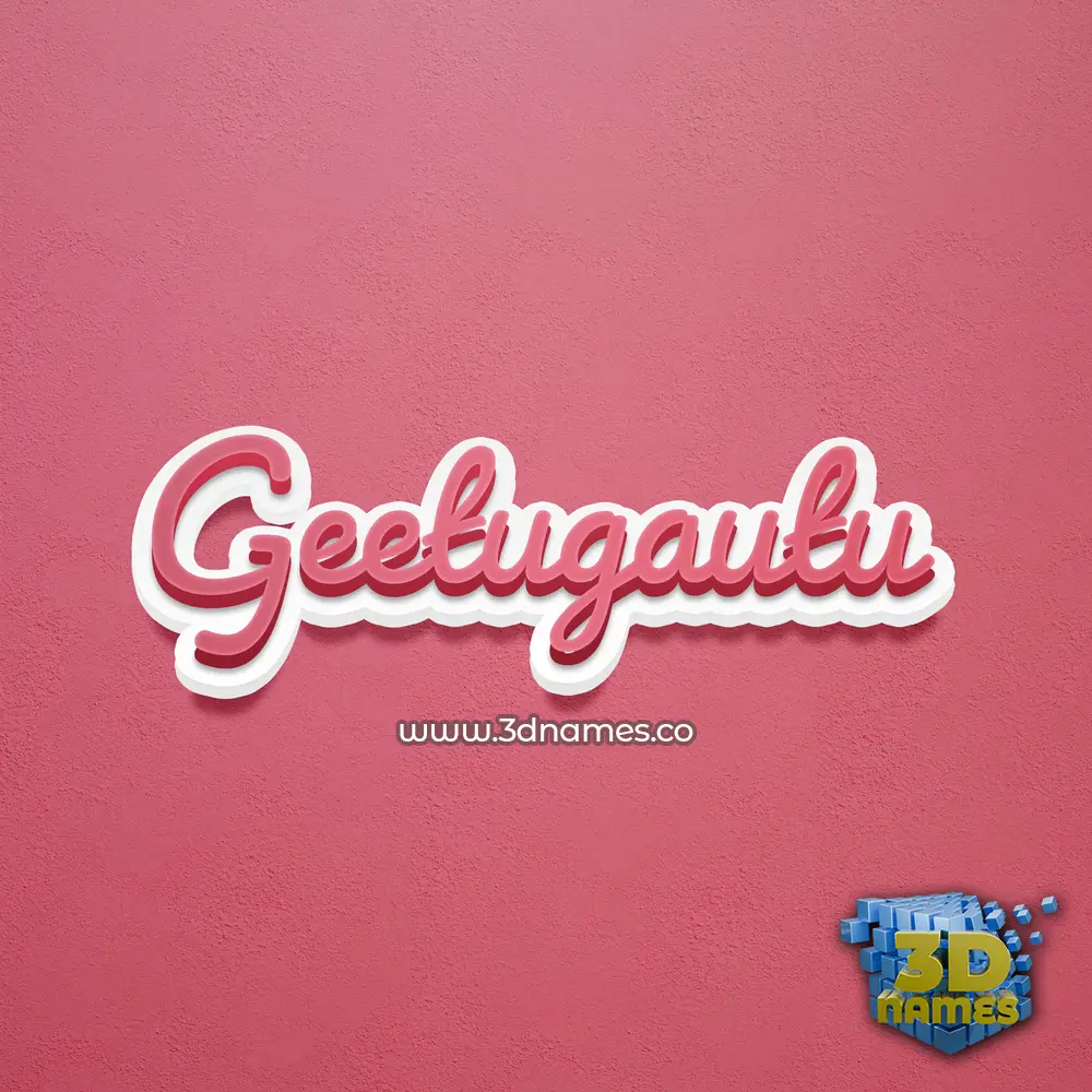 geetugautu in Red Scribble style - 3D name wallpaper