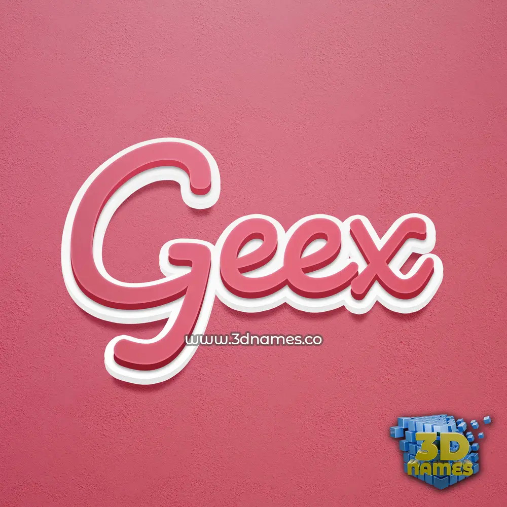 geex in Red Scribble style - 3D name wallpaper