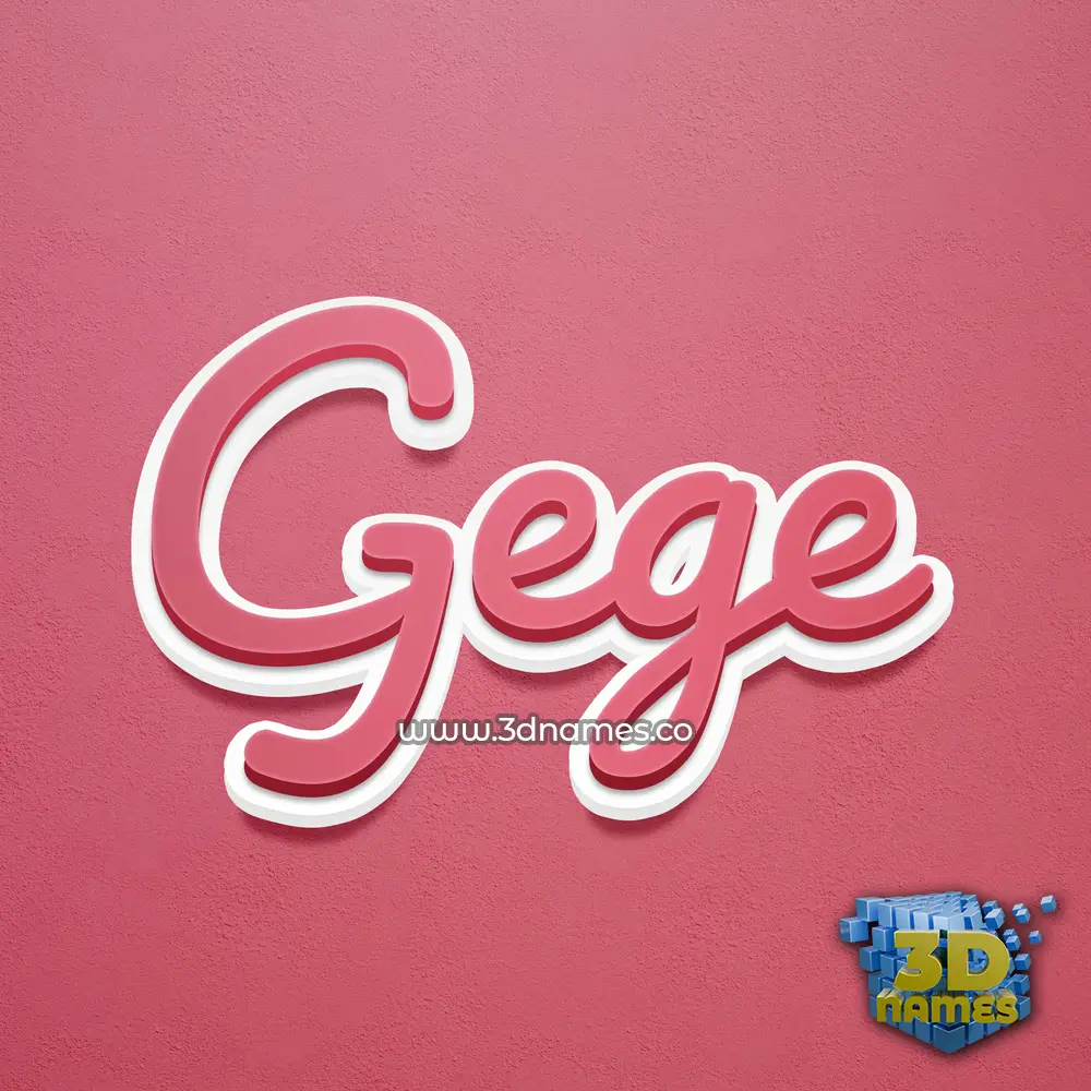 gege in Red Scribble style - 3D name wallpaper