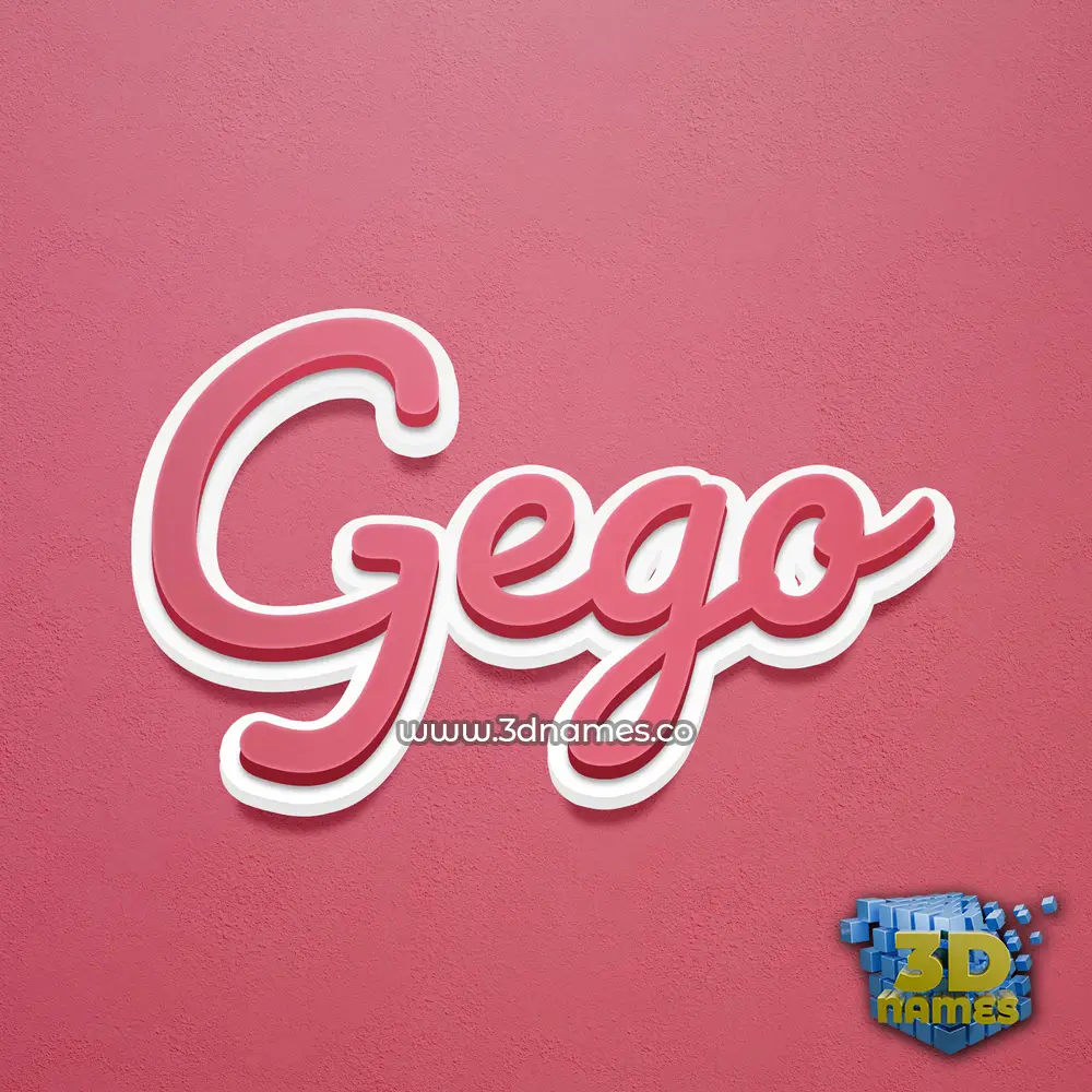 gego in Red Scribble style - 3D name wallpaper