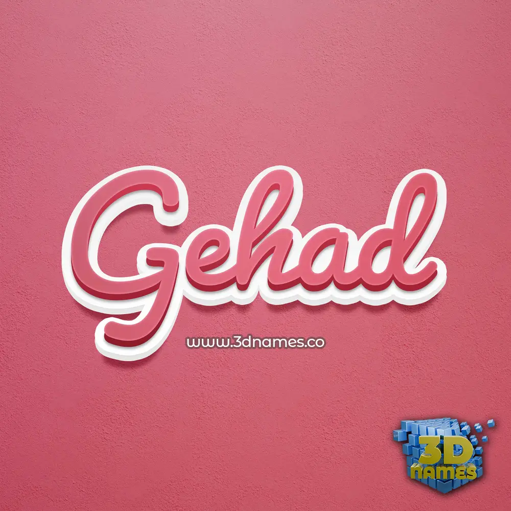 gehad in Red Scribble style - 3D name wallpaper