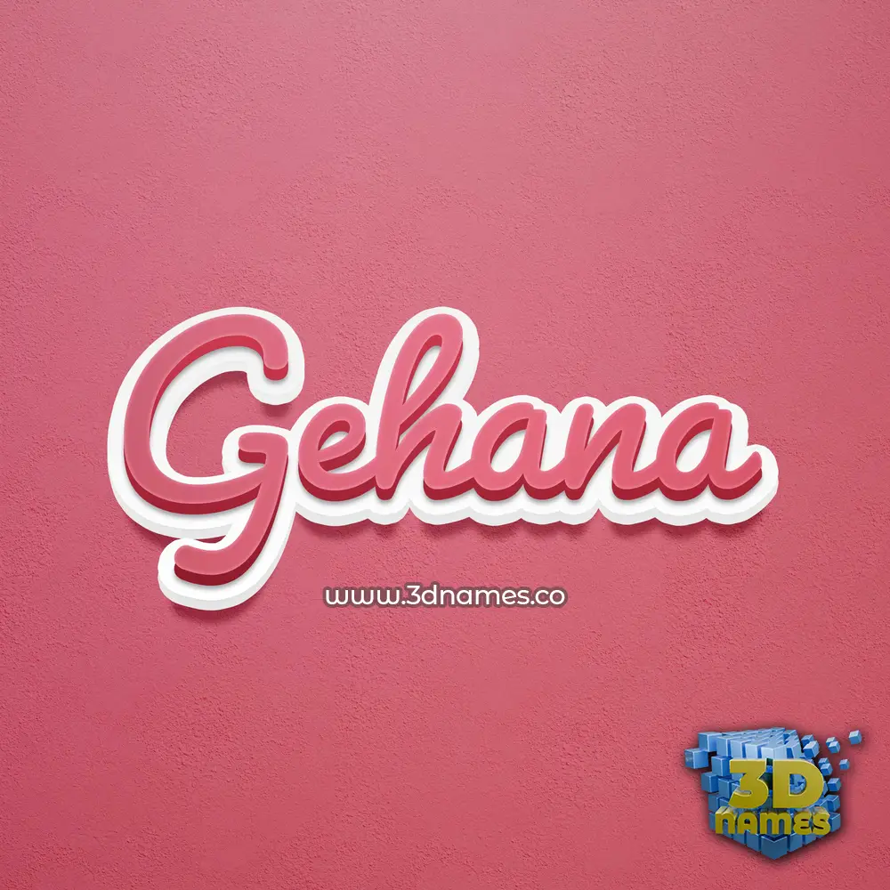 gehana in Red Scribble style - 3D name wallpaper
