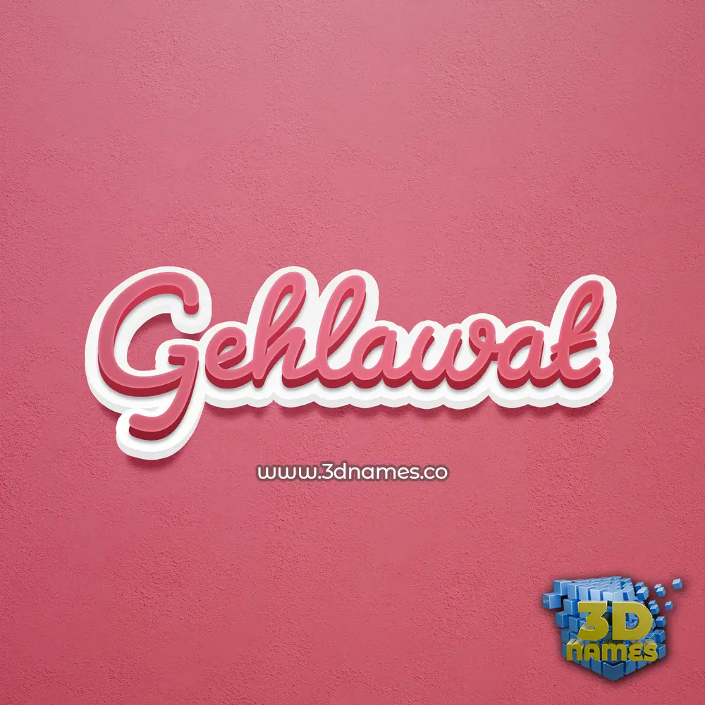 gehlawat in Red Scribble style - 3D name wallpaper
