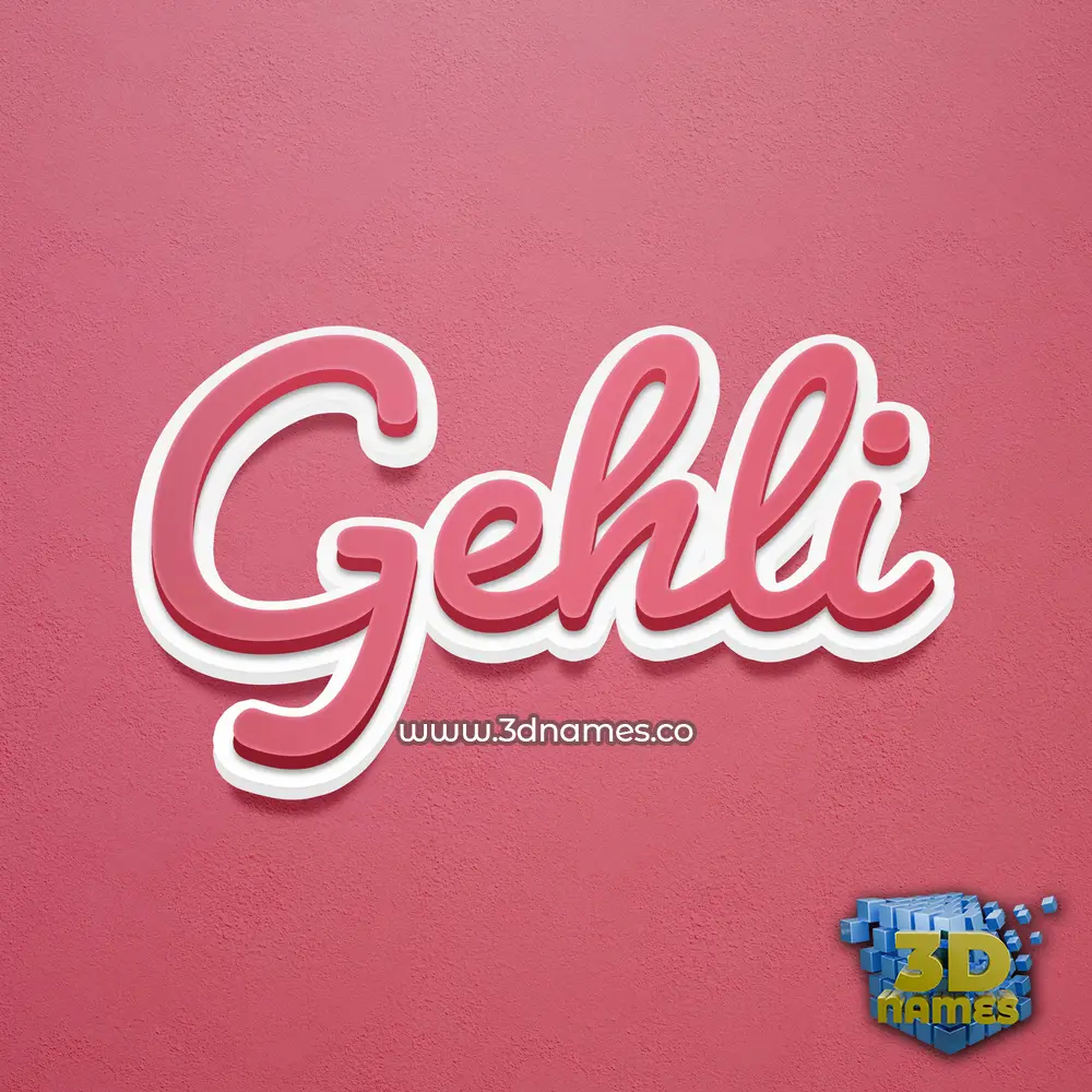 gehli in Red Scribble style - 3D name wallpaper
