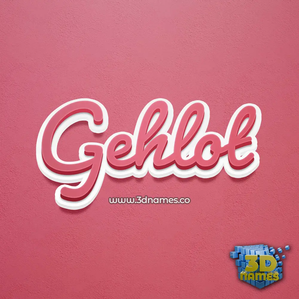gehlot in Red Scribble style - 3D name wallpaper