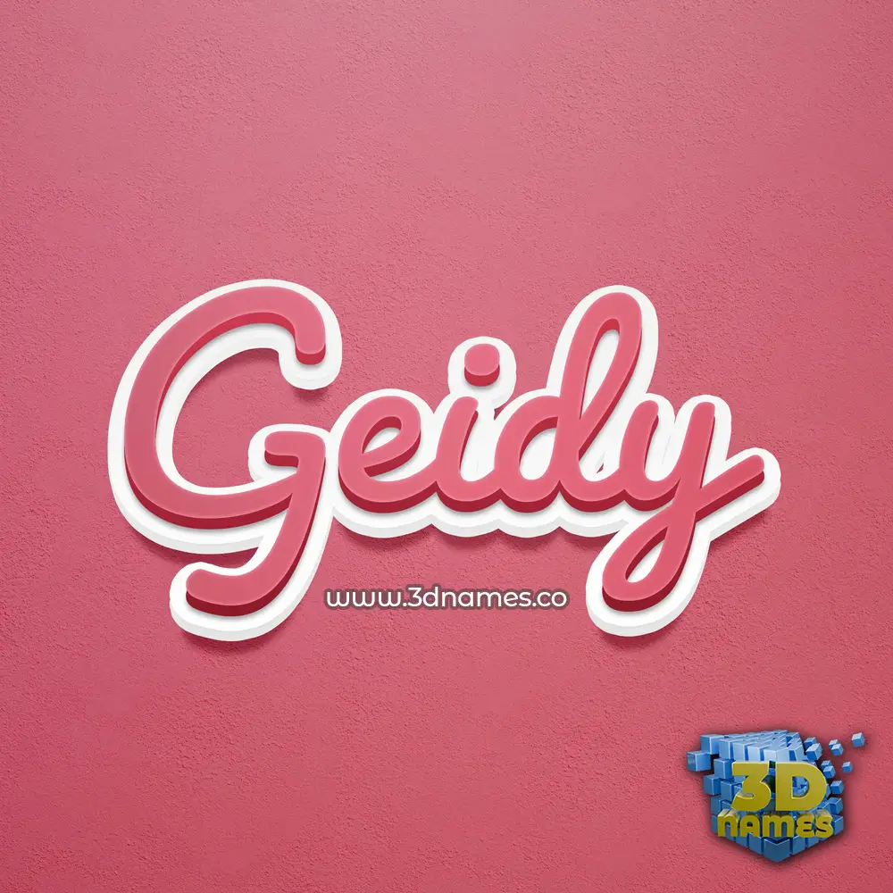 geidy in Red Scribble style - 3D name wallpaper