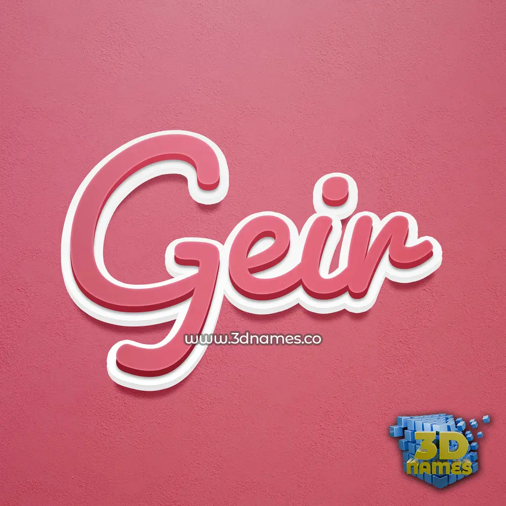geir in Red Scribble style - 3D name wallpaper