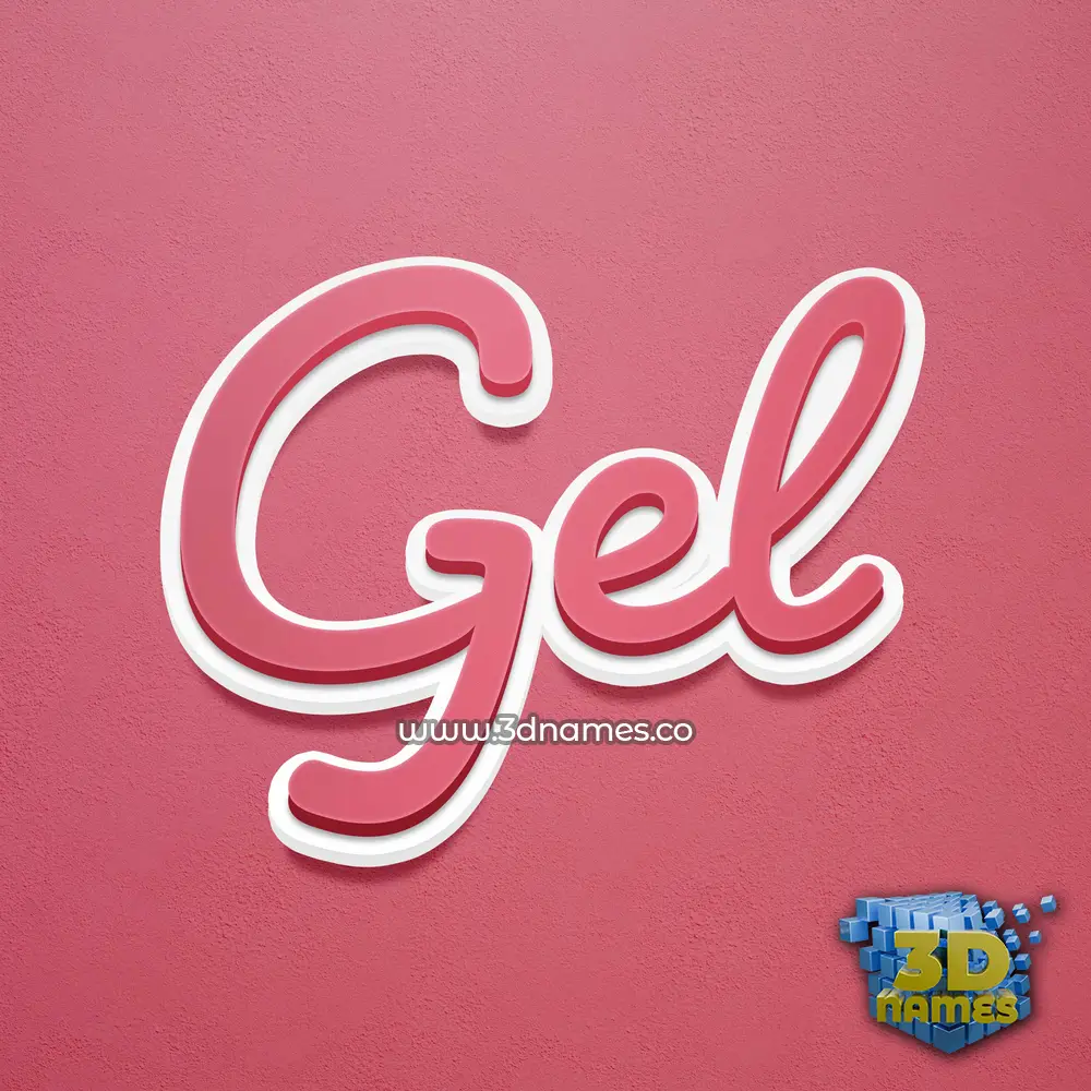 gel in Red Scribble style - 3D name wallpaper