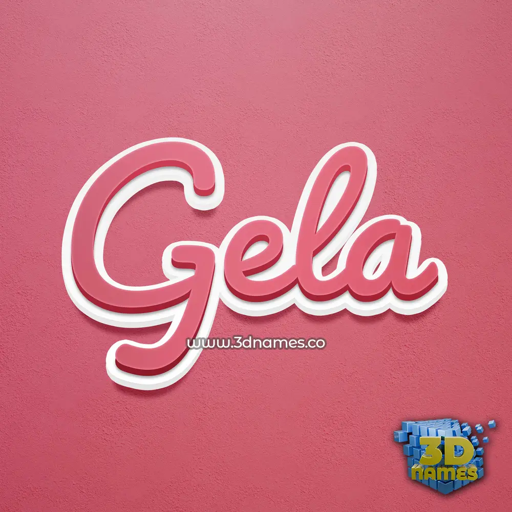 gela in Red Scribble style - 3D name wallpaper