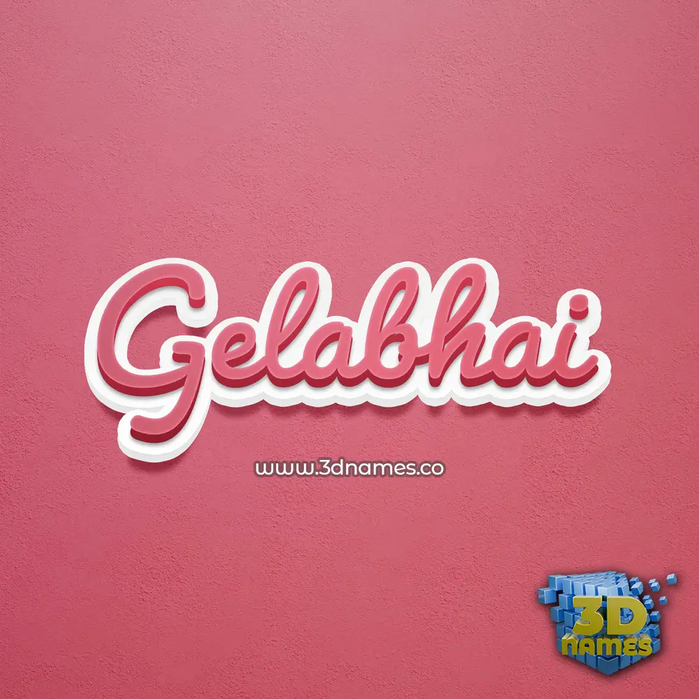 gelabhai in Red Scribble style - 3D name wallpaper