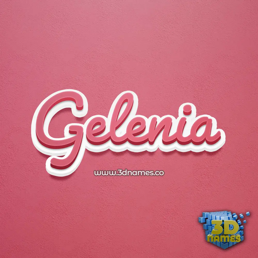 gelenia in Red Scribble style - 3D name wallpaper