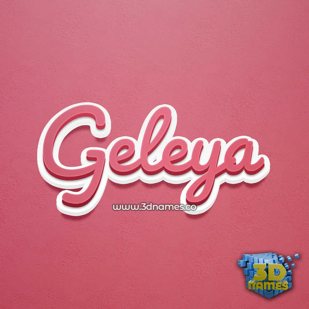 geleya in Red Scribble style - 3D name wallpaper
