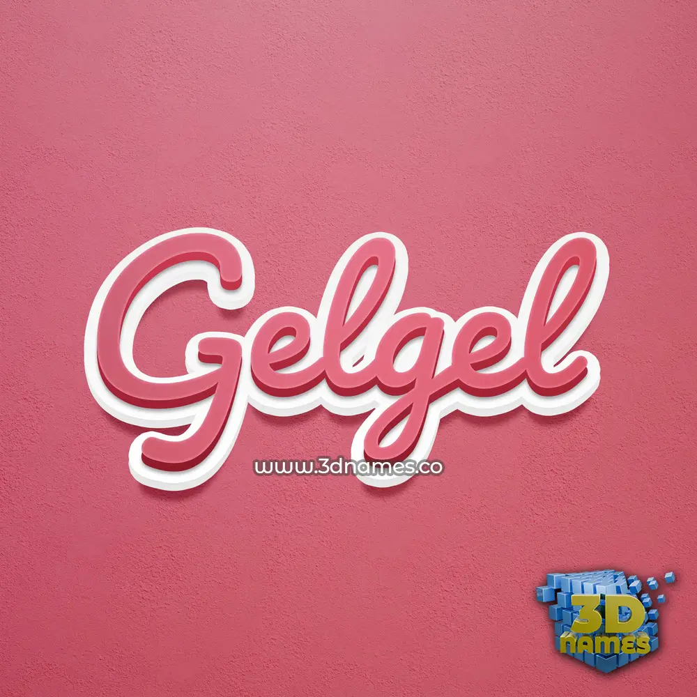 gelgel in Red Scribble style - 3D name wallpaper
